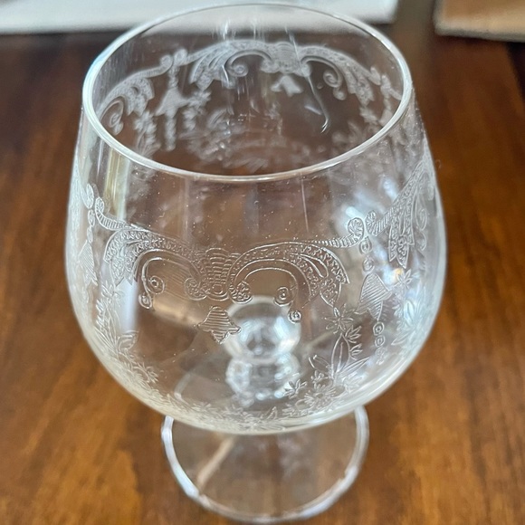 Set of 6 with box Cascade Bohemian Crystal Brandy Snifter Glasses 4 3/4" Vintage - Picture 10 of 14